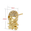 1 Pair Punk Skull Zircon Inlay 18k Gold Plated Ear Studs