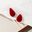 Retro Red Velvet Water Droplet Stud Earrings