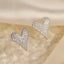 1 Pair Elegant Heart Shaped Copper Zircon Stud Earrings