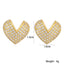 1 Pair Elegant Heart Shaped Copper Zircon Stud Earrings