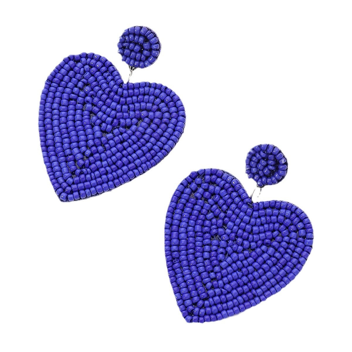 Retro Bohemian Heart Shape Beaded Drop Earrings