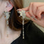 1 Pair Retro Exaggerated Water Droplets Flower Inlay Alloy Imitation Pearl Crystal Opal Drop Earrings