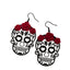 Gothic Rose Heart Skull Hollow Drop Earrings