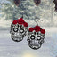 Gothic Rose Heart Skull Hollow Drop Earrings