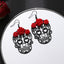 Gothic Rose Heart Skull Hollow Drop Earrings