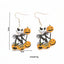 1 Pair Retro Halloween Acrylic Alloy Drop Earrings with Ghost, Skull, and Spider Design