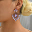 Retro Geometric Colorful Glass Plated Women's Drop Earrings