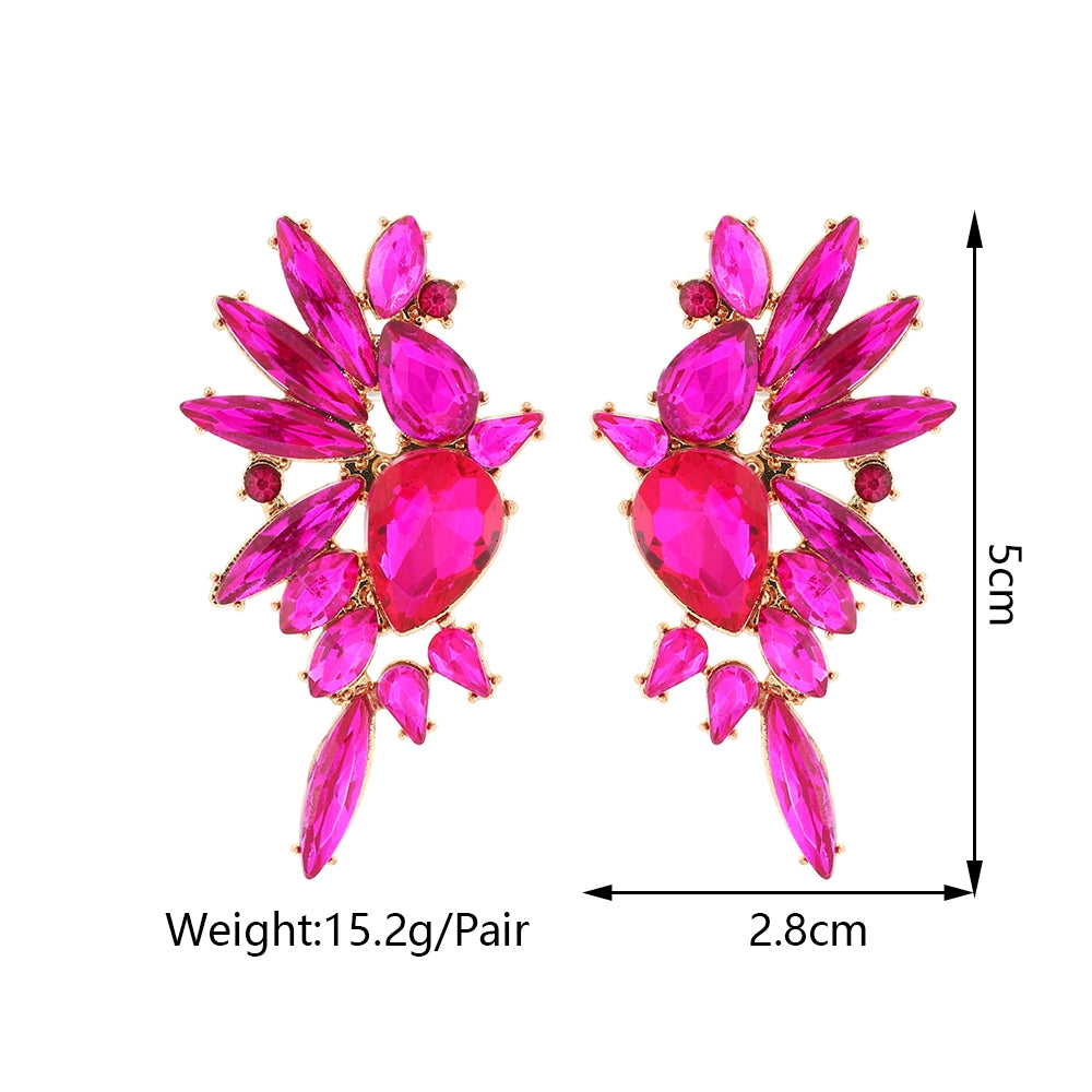 Retro Luxurious Rhinestone Wing Stud Earrings