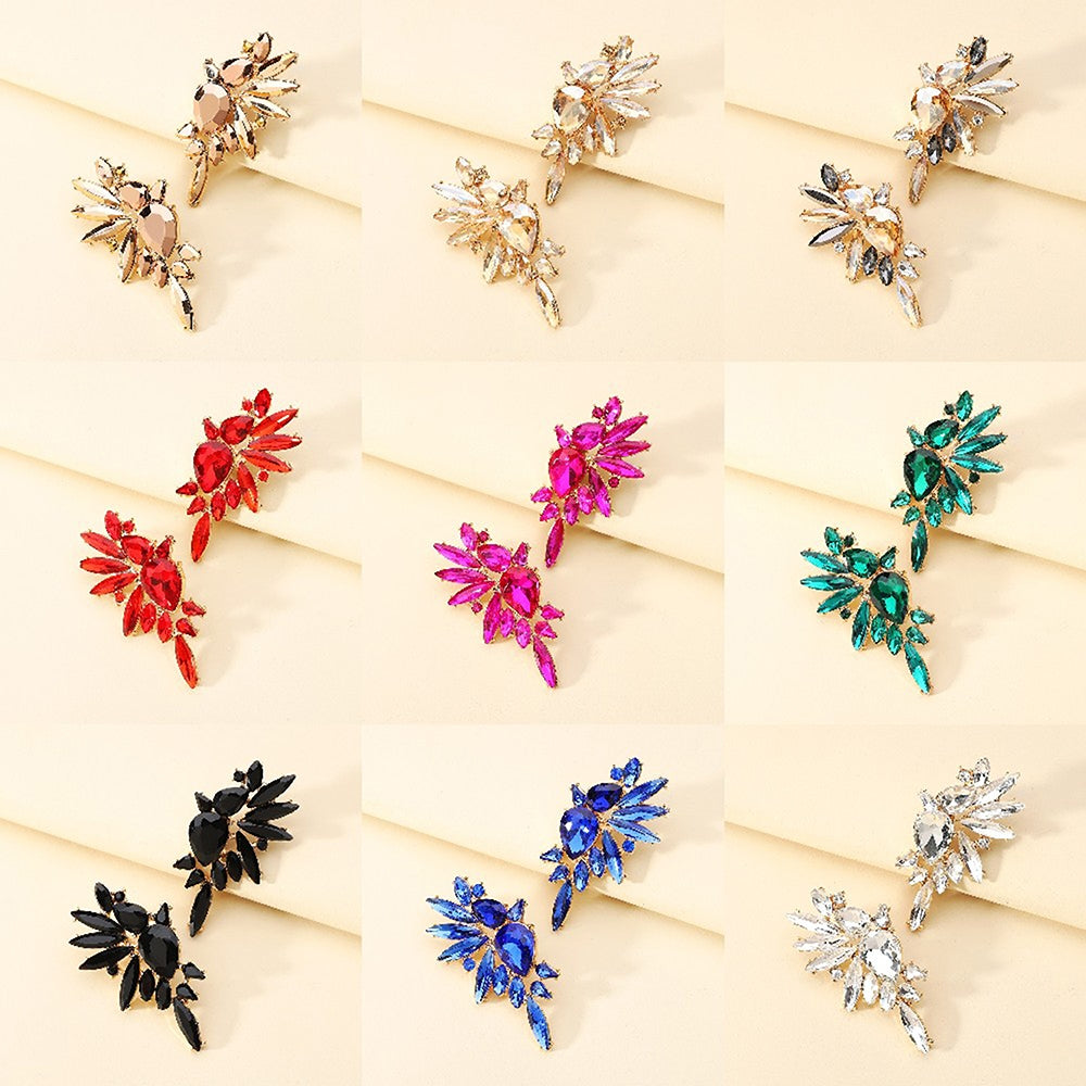 Retro Luxurious Rhinestone Wing Stud Earrings