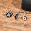 1 Pair Retro Punk Hexagram Inlay Stainless Steel Zircon Stud Earrings