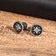 1 Pair Retro Punk Hexagram Inlay Stainless Steel Zircon Stud Earrings