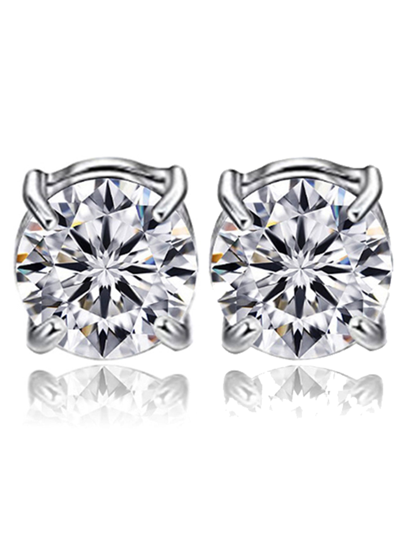 Retro Round Zircon Stainless Steel Clip-On Earrings for Men