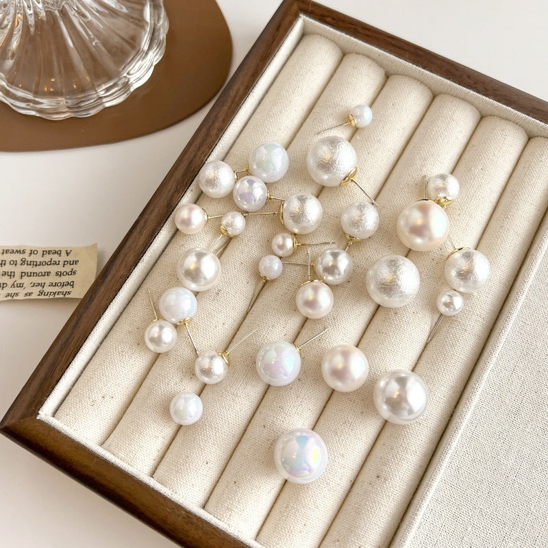 Retro French Style Imitation Pearl Ear Clips for Women