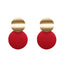 Retro Geometric Circle Metal Stud Earrings