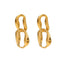 1 Pair Retro Geometric 18K Gold Plated Stainless Steel Chain Drop Earrings