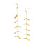 1 Pair Retro Leaf Tassel 18K Gold Plated Stainless Steel Drop Earrings