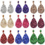 1 Pair Retro Glitter PU Leather Water Droplet Earrings