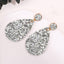 1 Pair Retro Glitter PU Leather Water Droplet Earrings