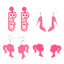 Acrylic Barbie Letter Drop Earrings for Women