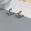 1 Pair Elegant Butterfly Rhinestone Inlay Women's Ear Clips and S925 Silver Needle Hollow Design Earrings