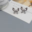 1 Pair Elegant Butterfly Rhinestone Inlay Women's Ear Clips and S925 Silver Needle Hollow Design Earrings