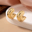 14k Gold Plated Semi-Circle Acrylic Stud Earrings - Trendy and Versatile