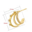 1 Pair Minimalist C Shape 18k Gold Plated Zircon Inlay Ear Studs