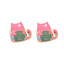 1 Pair Cute Cat Enamel Zinc Alloy Rhinestone Stud Earrings