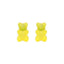 1 Pair Classic Bear Resin Stud Earrings - Cute Colorful Animal Design