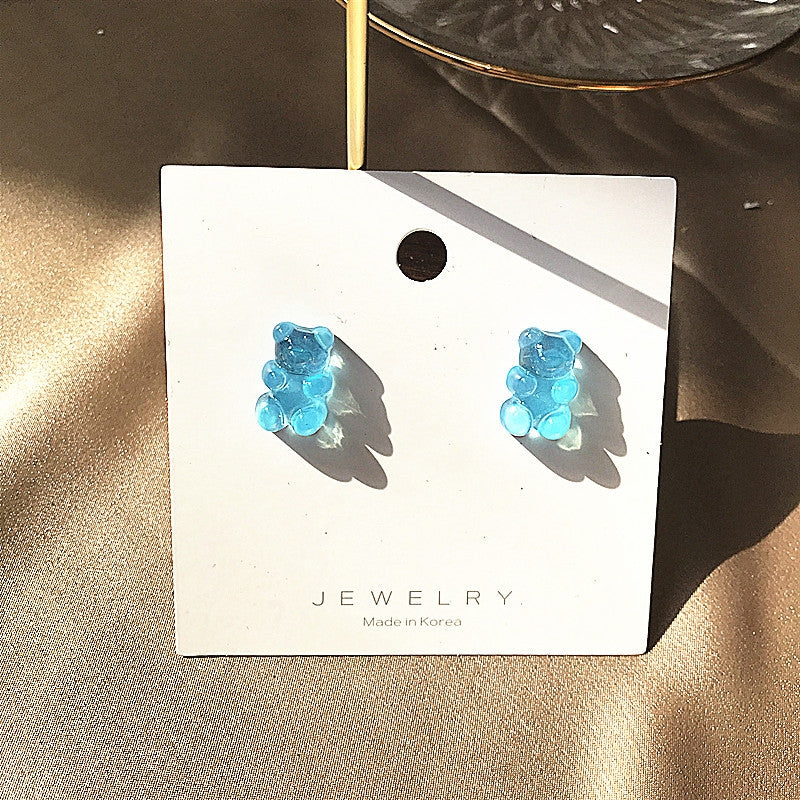 1 Pair Simple Style Classic Style Bear Plastic Resin Ear Studs