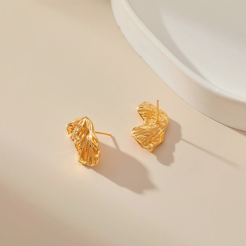 1 Pair Minimalist Vintage Butterfly 18k Gold Plated Copper Ear Studs