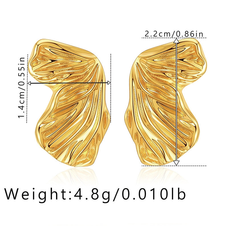 1 Pair Minimalist Vintage Butterfly 18k Gold Plated Copper Ear Studs