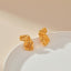 1 Pair Minimalist Vintage Butterfly 18k Gold Plated Copper Ear Studs