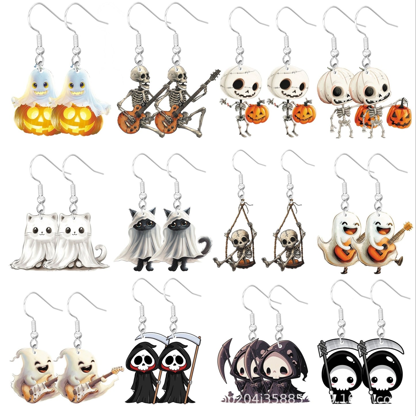 1 Pair Halloween Cartoon Character Acrylic Drop Earrings