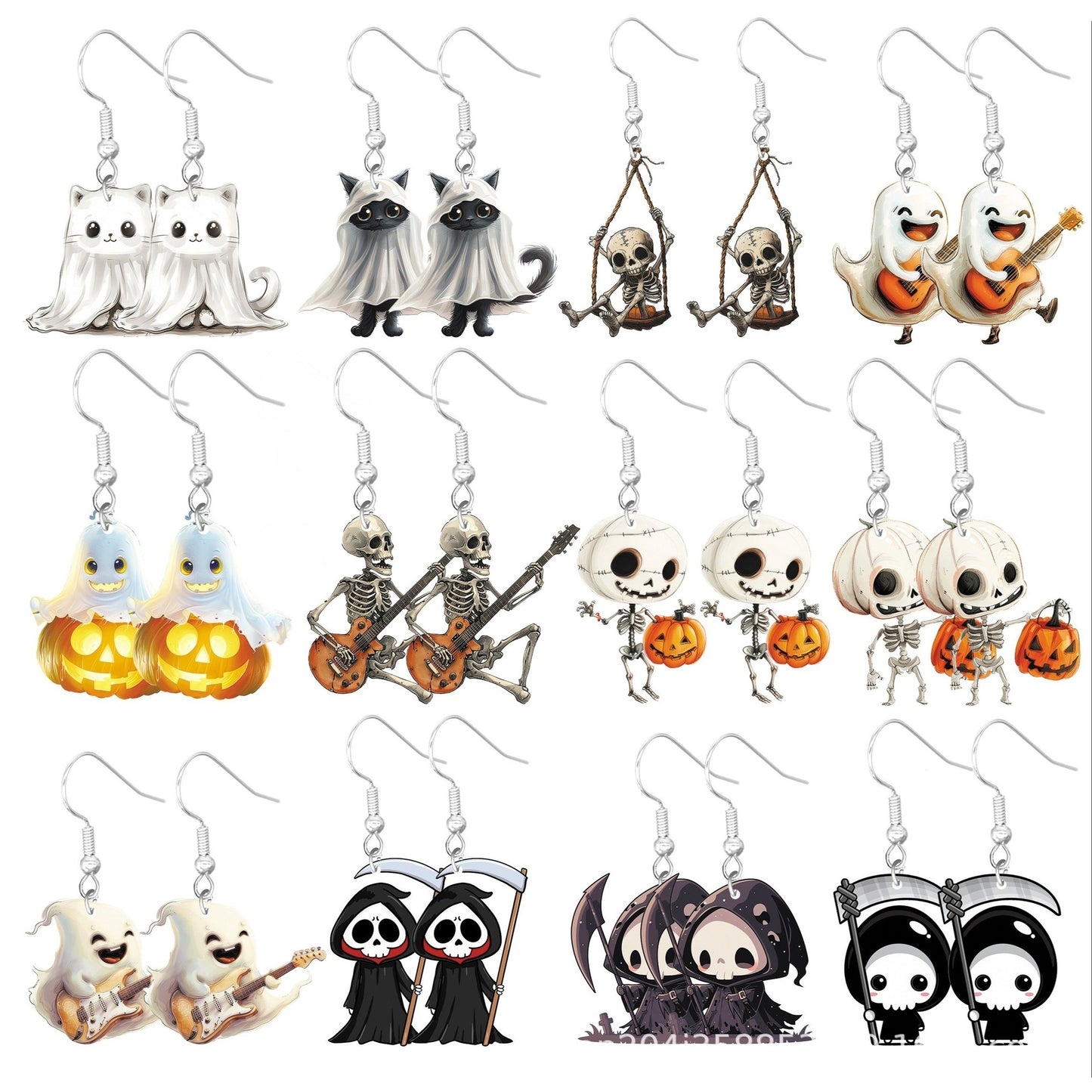 1 Pair Halloween Cartoon Character Acrylic Drop Earrings