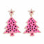 1 Pair Classic Cartoon Christmas Tree Rhinestone Drop Earrings