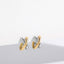 1 Pair Minimalist Color Block Gold Plated Cross Hoop Earrings