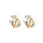1 Pair Minimalist Color Block Gold Plated Cross Hoop Earrings