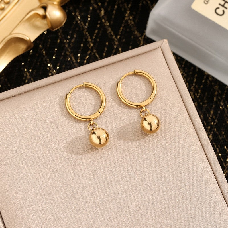 1 Pair Minimalist Geometric 18K Gold Plated Stainless Steel Drop Earrings