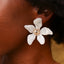 Simple Flower Alloy and Acrylic Earrings for Women