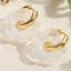 1 Pair Minimalist Flower Design 14k Gold Plated Resin Cloud Hoop Earrings