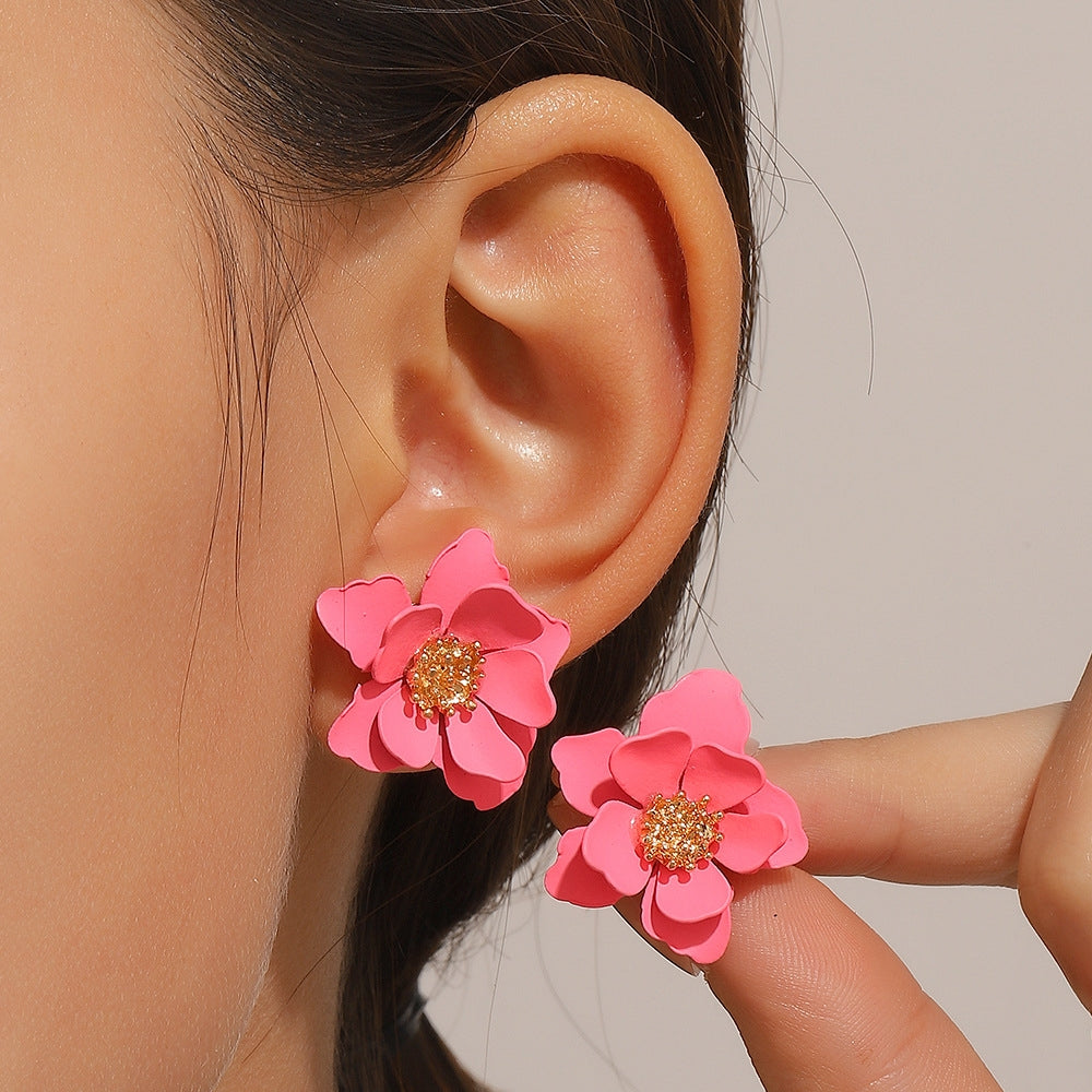 1 Pair Minimalist Flower Acrylic Stud Earrings