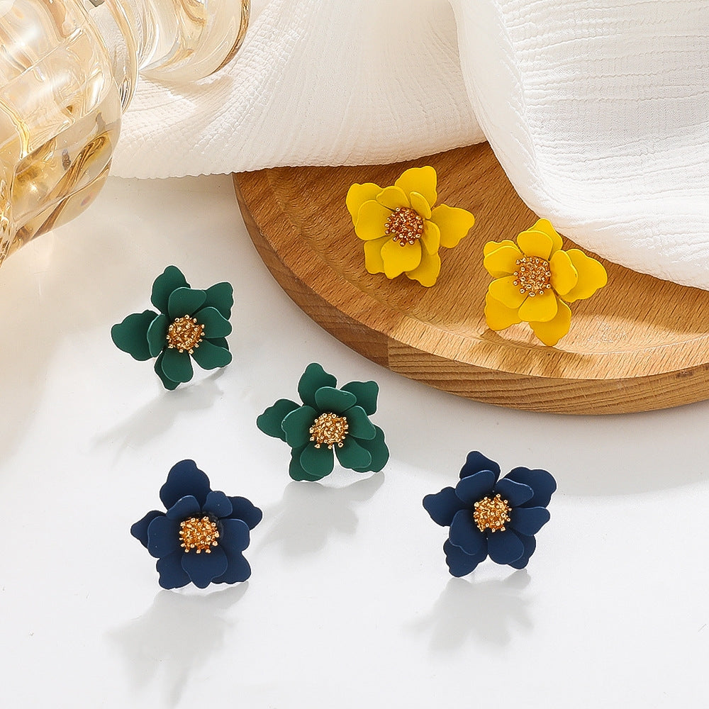 1 Pair Minimalist Flower Acrylic Stud Earrings