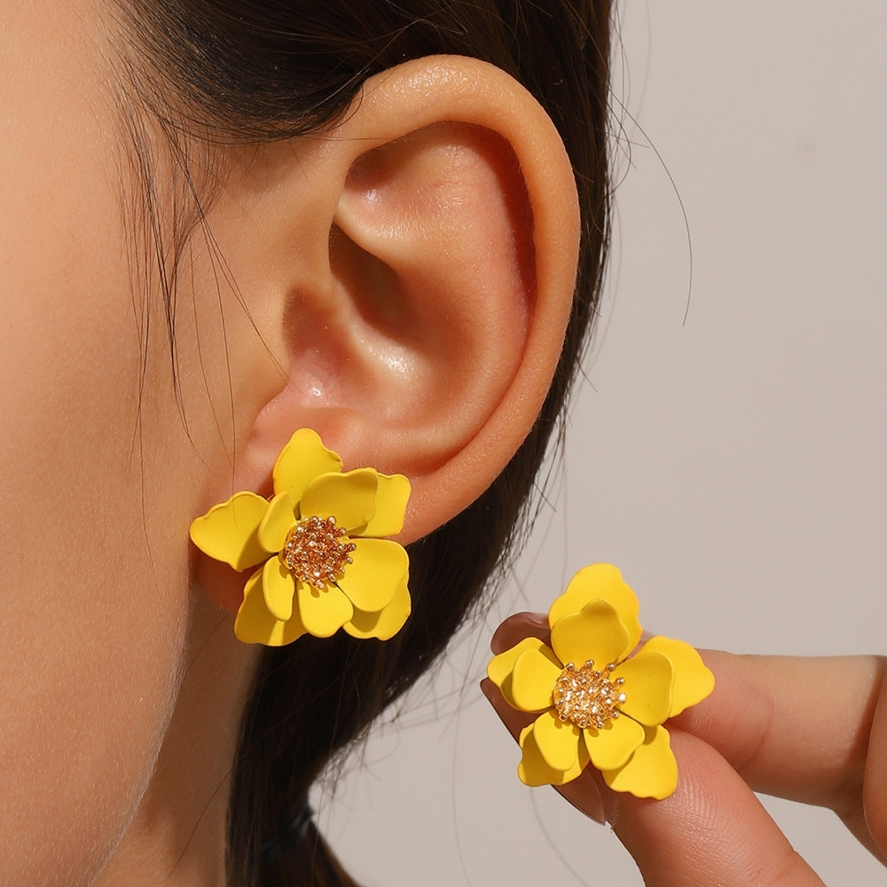 1 Pair Minimalist Flower Acrylic Stud Earrings