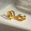 1 Pair Minimalist 18k Gold Plated Stainless Steel Double Layer Ear Cuff and Studs