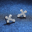 Sterling Silver Moissanite Cross Stud Earrings