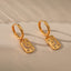 1 Pair Minimalist Moon Design 18k Gold Plated Copper Zirconia Drop Earrings