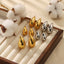 1 Pair Simple Style Classic Style Water Droplets Plating 316L Stainless Steel  18K Gold Plated Ear Studs