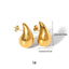 1 Pair Minimalist Water Droplet 18K Gold Plated 316L Stainless Steel Hollow Earrings