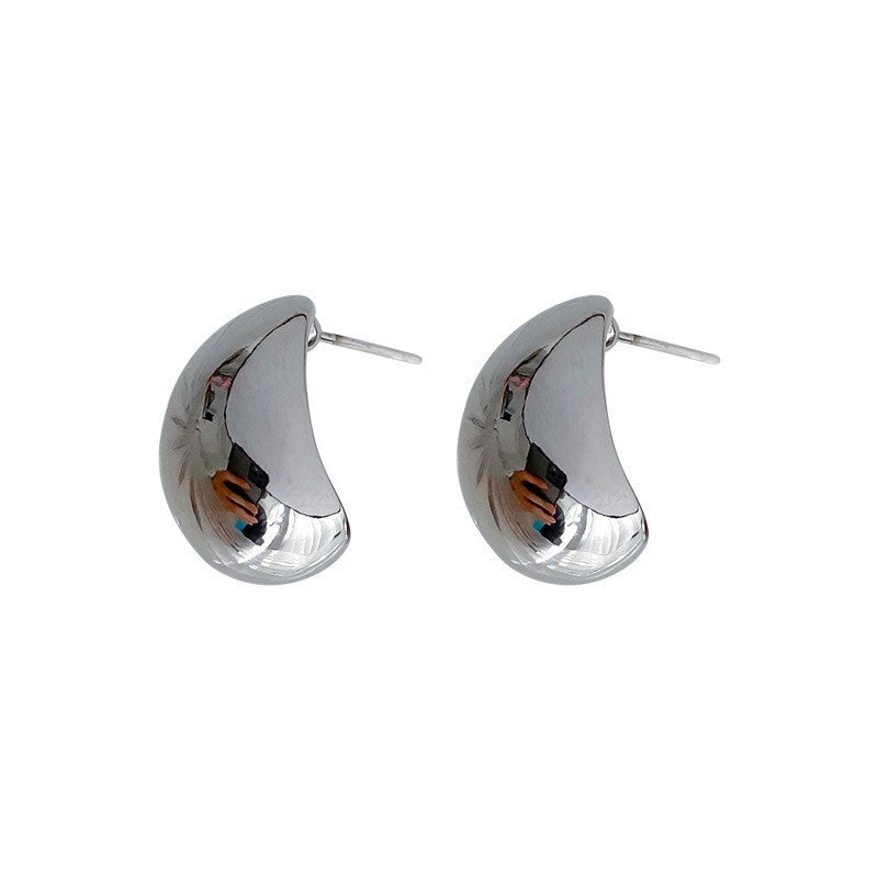 Simple Crescent Water Droplet Alloy Earrings for Women